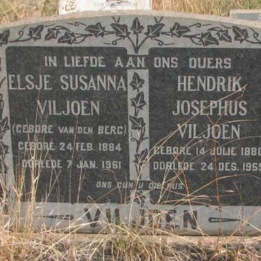 VILJOEN Hendrik Josephus 1880-1959 &amp; Elsje Susanna VAN DEN BERG 1884-1961