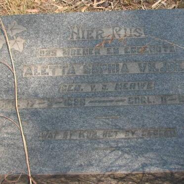 VILJOEN Aletta Sophia nee v.d. MERWE 1886-1929