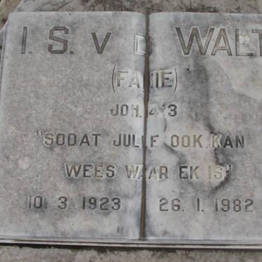 WALT I.S., van der 1923-1982