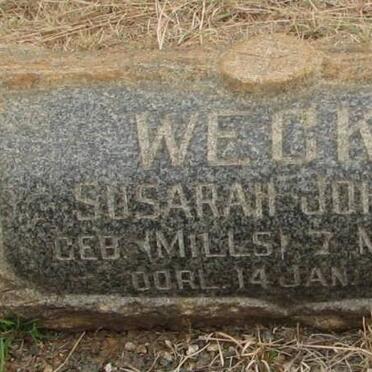 WECKE Susara Johanna nee MILLS 1897-1967