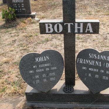 BOTHA Johan 1935-1997 &amp; Susanna Fransiena 1936-
