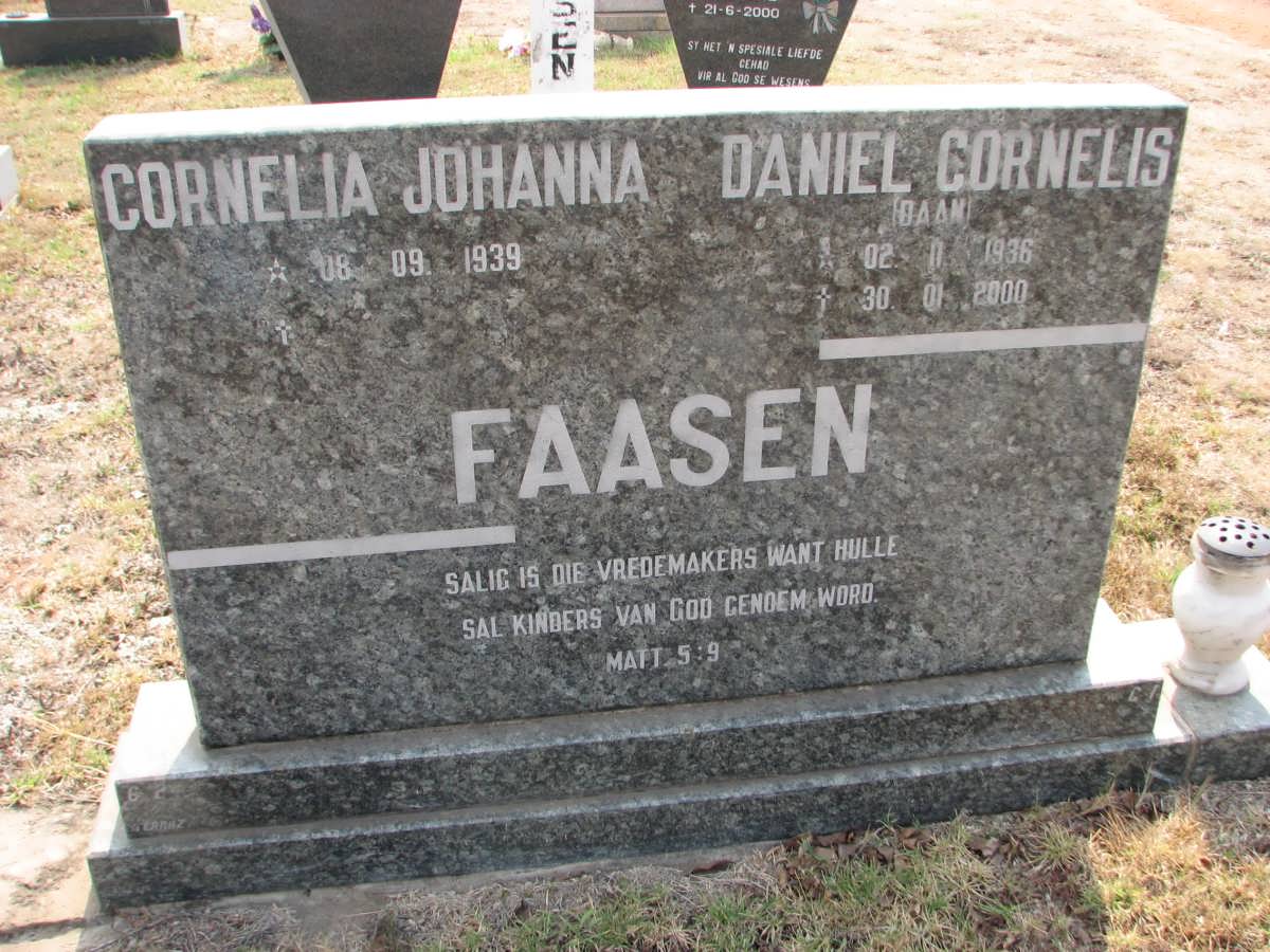 FAASEN Daniel Cornelis 1936-2000 &amp; Cornelia Johanna 1939-