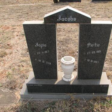 JACOBS Japie 1917-2001 &amp; Pietie 1919-1997