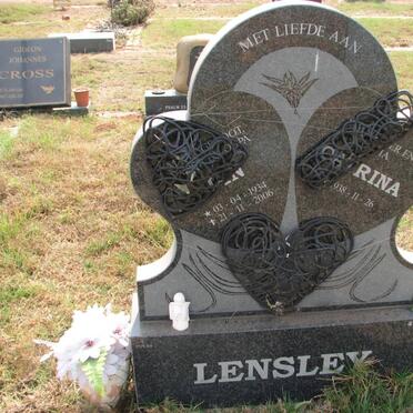 LENSLEY Jan 1934-2006 &amp; Catrina 1938-