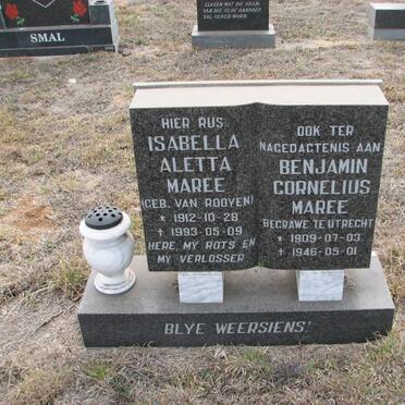 MAREE Benjamin Cornelius 1909-1946 &amp; Isabella Aletta VAN ROOYEN 1912-1993