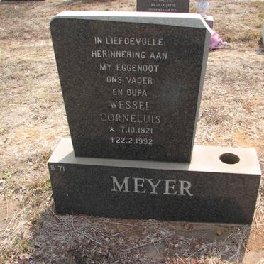 MEYER Wessel Corneluis 1921-1992