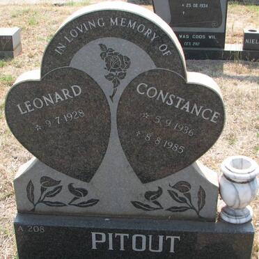 PITOUT Leonard 1928- &amp; Constance 1936-1985