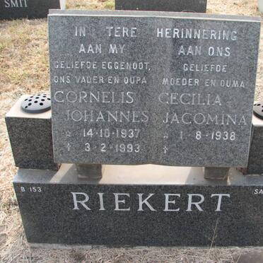 RIEKERT Cornelis Johannes 1937-1993 &amp; Cecilia Jacomina 1938-