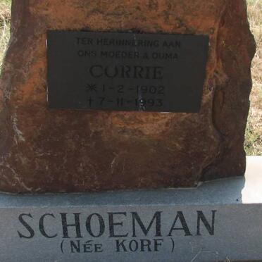 SCHOEMAN Corrie, nee KORF 1902-1993