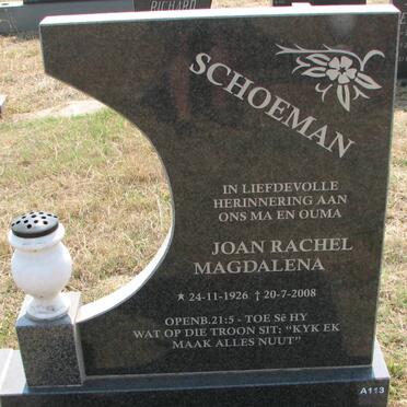 SCHOEMAN Gerhardus Stephanus 1921-1984 &amp; Joan Rachel Magdalena 1926-2008