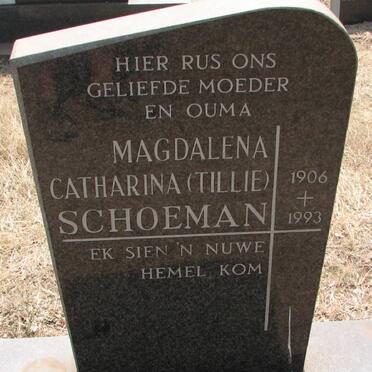 SCHOEMAN Tobias Johannes 1900-1982 &amp; Magdalena Catharina 1906-1993