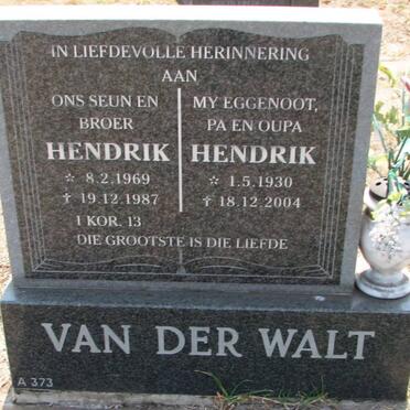 WALT Hendrik, van der 1930-2004 :: VAN DER WALT Hendrik 1969-1987 