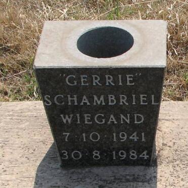 WIEGAND J.H. 1929-1984 &amp; H.S. 1929-1983 :: WIEGAND Schambriel 1941-1984