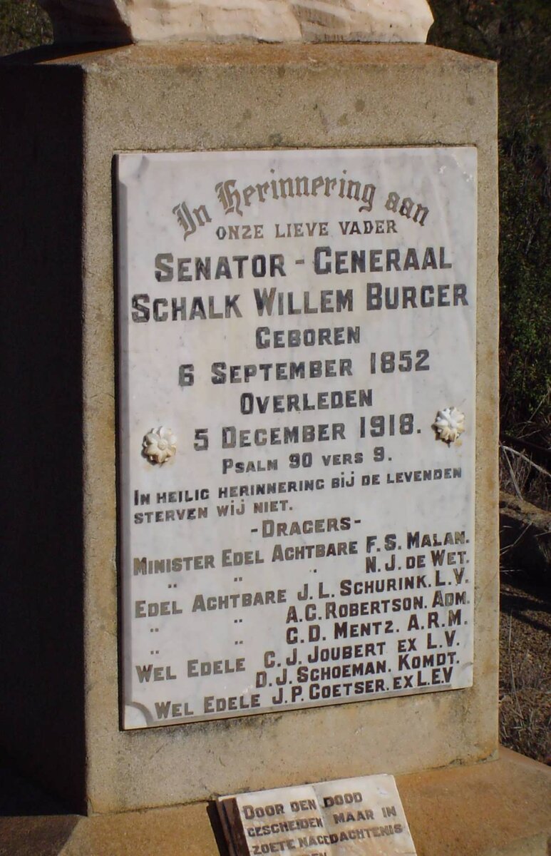 BURGER Schalk Willem 1852-1918