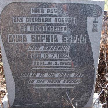 ESPAG Anna Sophia nee ERASMUS 1882-1963