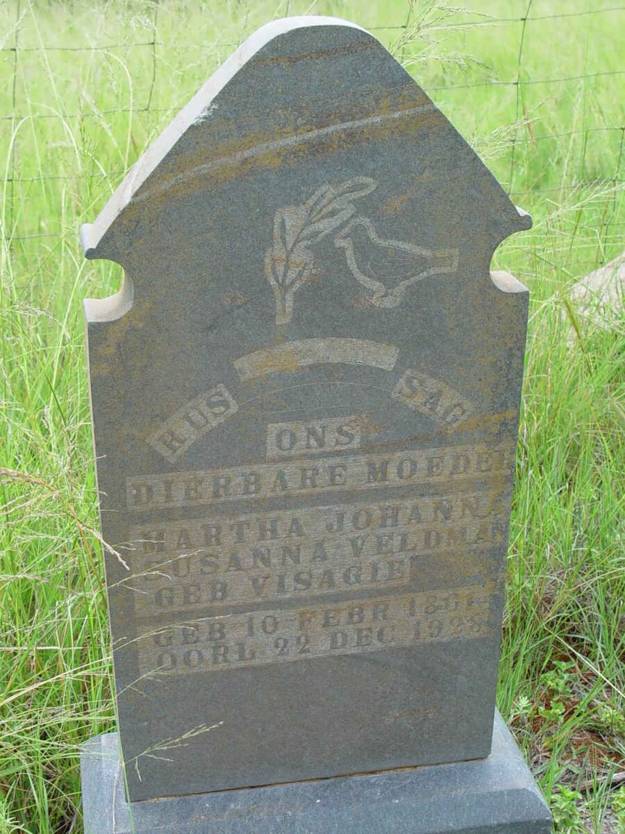 VELDMAN Martha Johanna Susanna nee VISAGIE 1861-1928