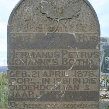 BOTHA Hermanus Petrus Johannes 1878-1881