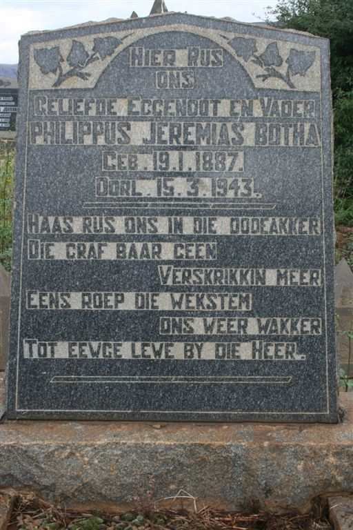 BOTHA Philippus Jeremias 1887-1943