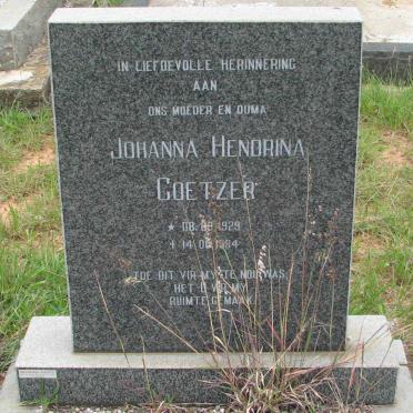 COETZER Johanna Hendrina 1929-1984
