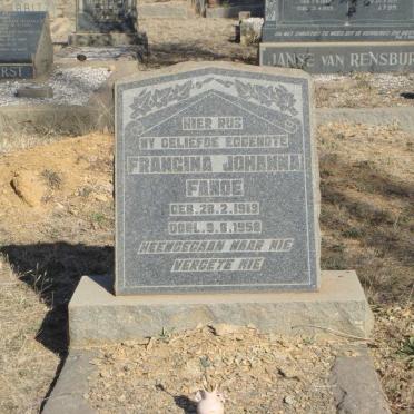 FANOE Francina Johanna 1919-1958