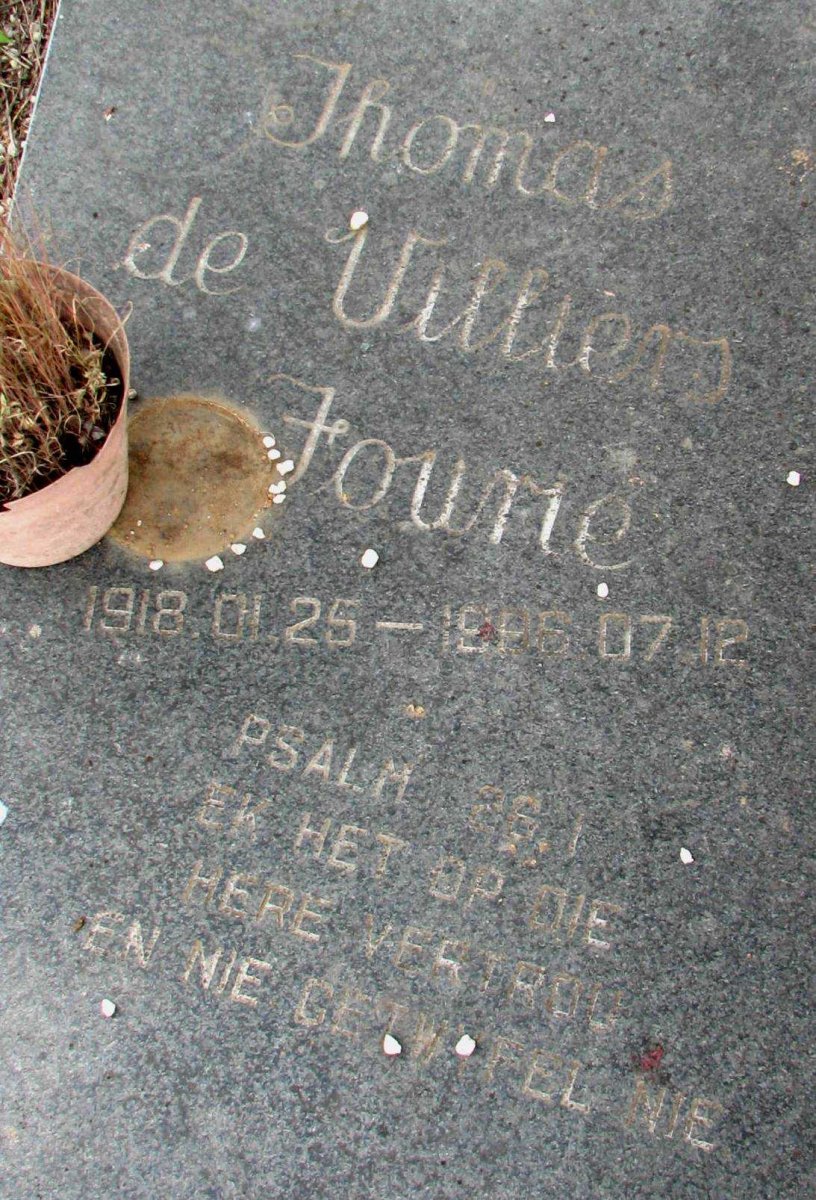 FOURIE Thomas De Villiers 1918-1996