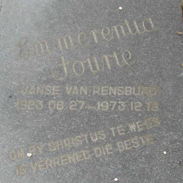 FOURIE Emmerentia nee JANSE VAN RENSBURG 1923-1973