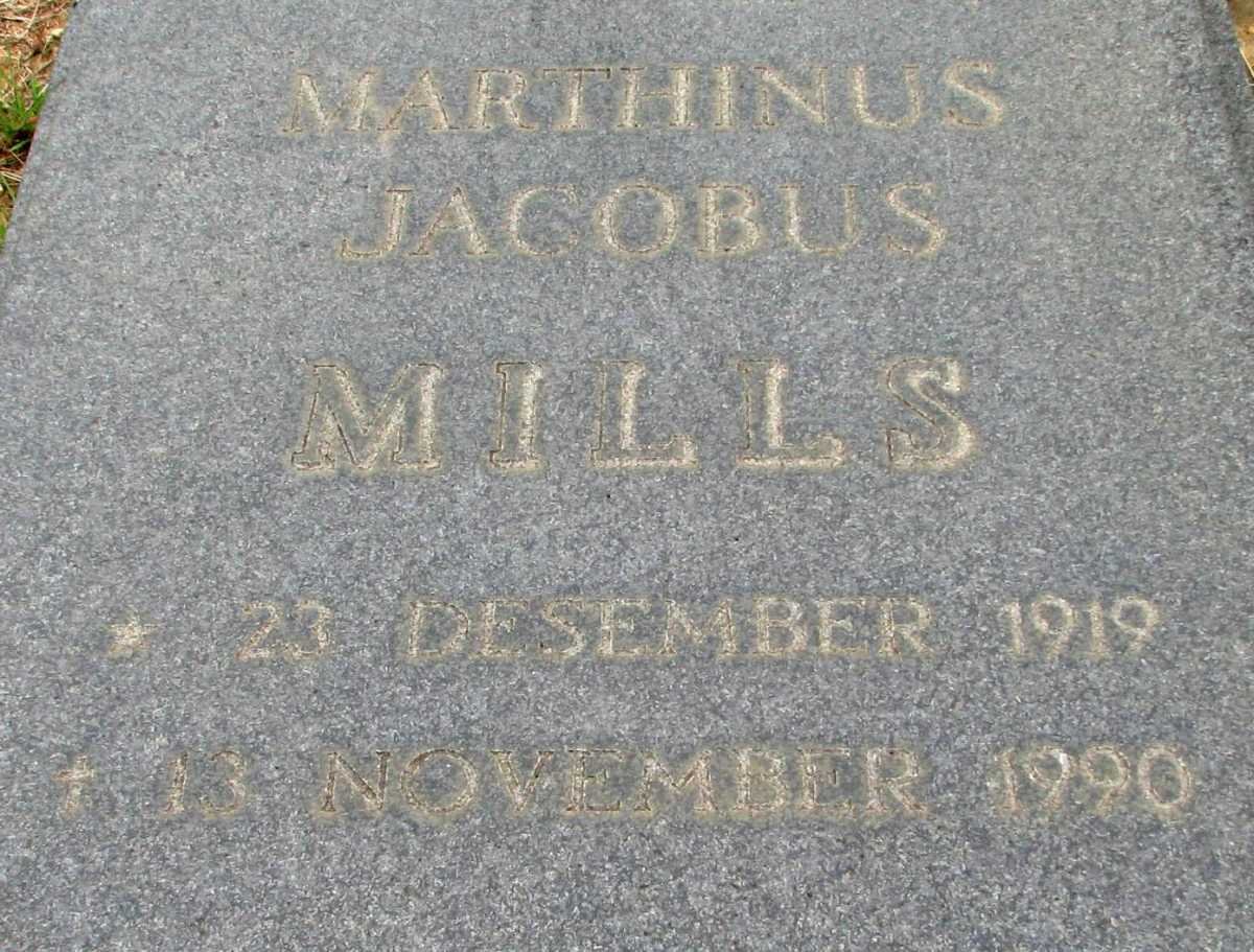 MILLS Marthinus Jacobus 1919-1990