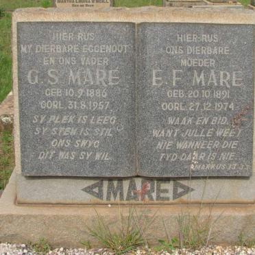 MARÉ G.S. 1886-1957 &amp; E.F. 1891-1974