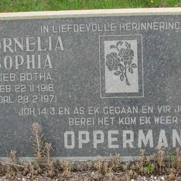 OPPERMAN Gotlieb Rudolph 1920-1969 &amp; Cornelia Sophia BOTHA 1916-1971