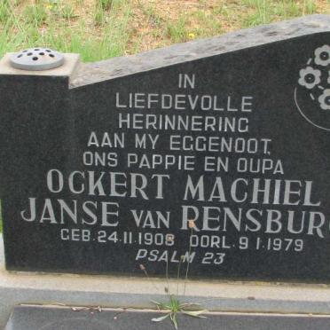 RENSBURG Ockert Machiel, Janse van 1908-1979