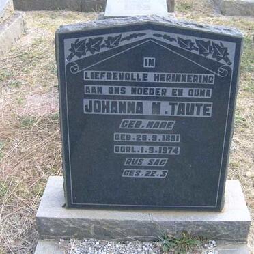 TAUTE Johanna M. nee MARE 1891-1974