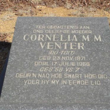 VENTER Cornelia M.M. nee DU TOIT 1871-1966