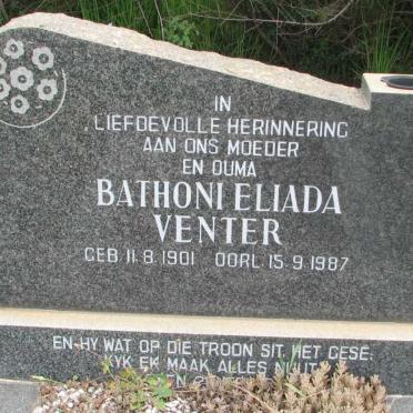 VENTER Bathoni Eliada 1901-1987