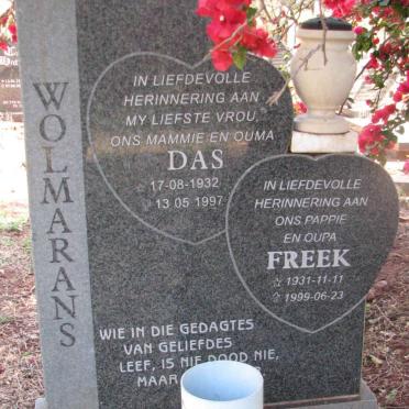 WOLMARANS Freek 1931-1999 &amp; Das 1932-1997