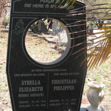 SWANEPOEL Christiaan Philippus 1918-2000 &amp; Sybella Elizabeth  KRYNAUW  1916-1999