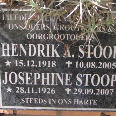 STOOP Hendrik A. 1918-2005 &amp; Josephine 1926-2007