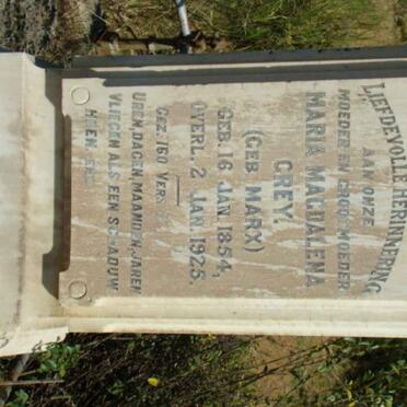 GREY Maria Magdalena nee MARX 1854-1925