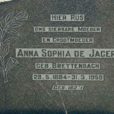 JAGER Anna Sophia, de nee BREYTENBACH 1884-1958