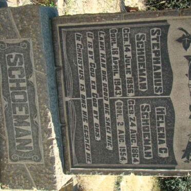 SCHOEMAN Stephanus 1856-1943 &amp; Helena C. 1864-1954