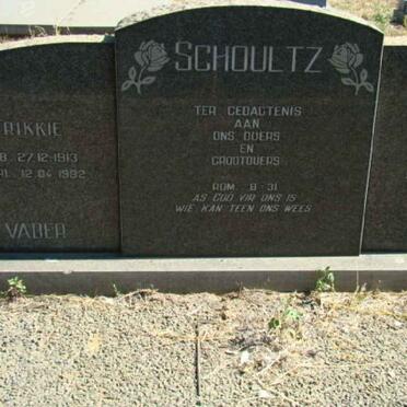 SCHOULTZ Frikkie 1913-1982 &amp; Lettie 1916-1977