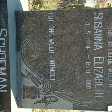 SCHOEMAN Susanna Elizabeth 1904-1988