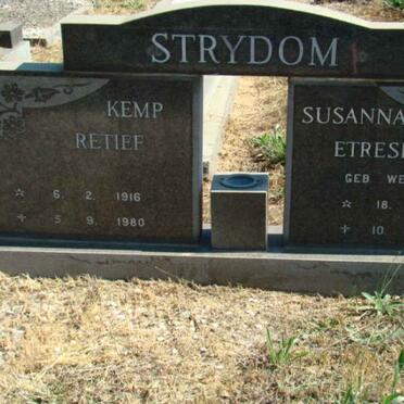 STRYDOM Kemp Retief 1916-1980 &amp; Susanna Etresia WEPENER 1925-2002