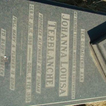TERBLANCHE Johanna Louisa formerly KLEYNHANS nee HUMAN 1898-1958