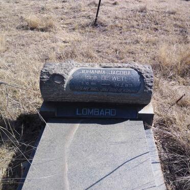 LOMBARD Johanna Jacoba nee DE WET 1911-1973