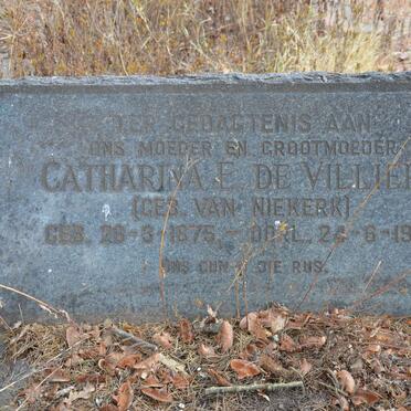 VILLIERS Catharina E., de nee VAN NIEKERK 1875-1960