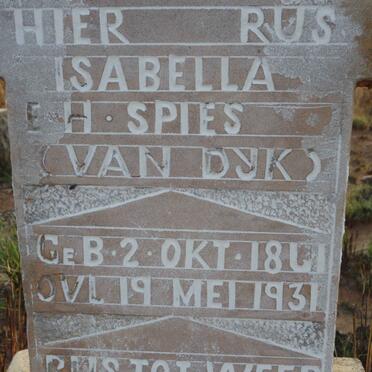 SPIES Isabella E.H. nee VAN DYK 1861-1931