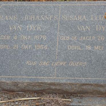 DYK Frans Johannes, van 1876-1964 &amp; Susara Elizabeth DE JAGER 18??-1965