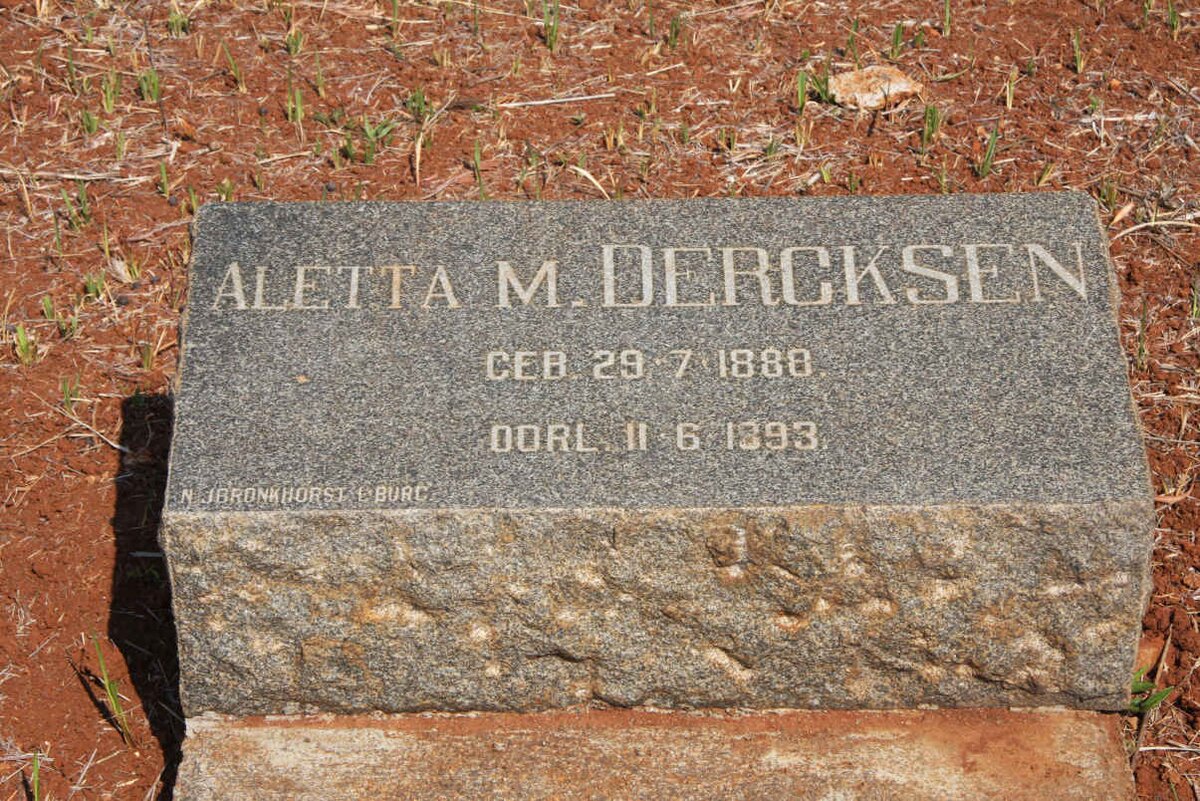DERCKSEN Aletta M. 1888-1993