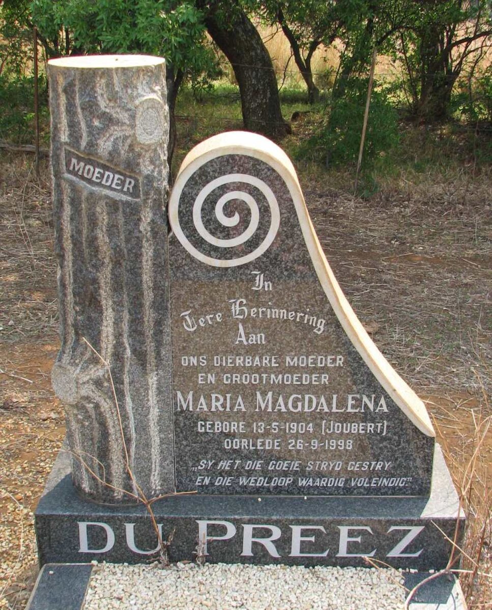 PREEZ Maria Magdalena, du nee JOUBERT 1904-1998