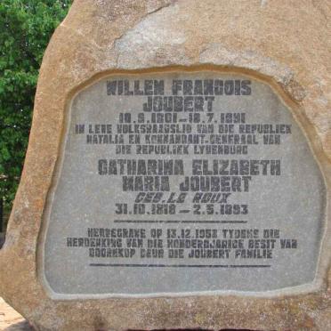 JOUBERT Willem Francois 1801-1891 &amp; Catharina Elizabeth Maria LE ROUX 1818-1893